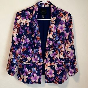 forever 21 satin floral blazer